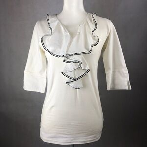 Cabi “Self” Ruffle Blouse S